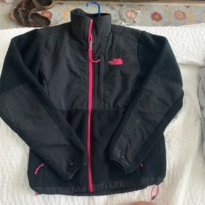 Black and pink north face jacket